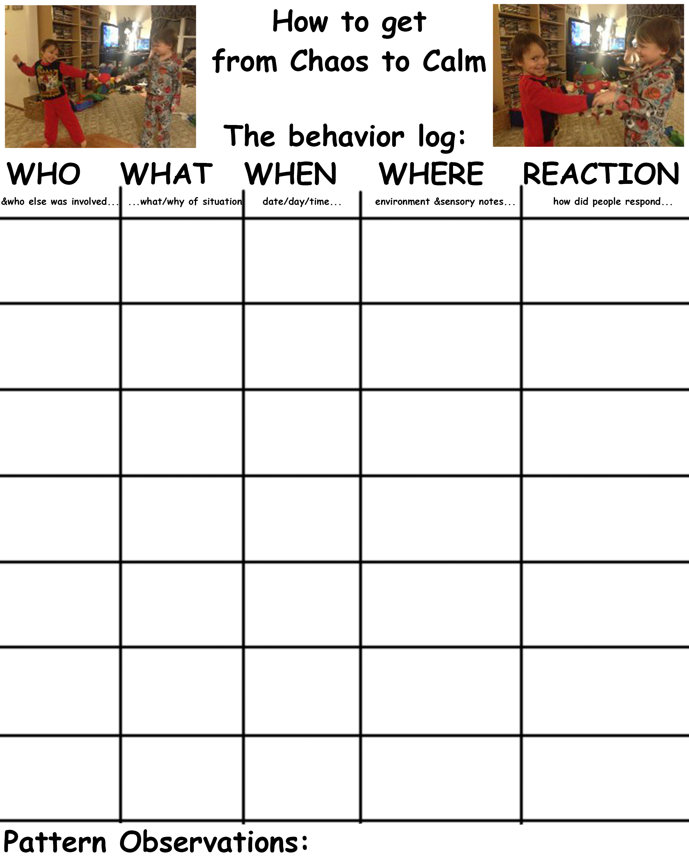 behavior log